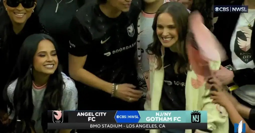 Natalie Portman, among other owners of the Angel City, was present at the stadium. Source: NWSL/CBS