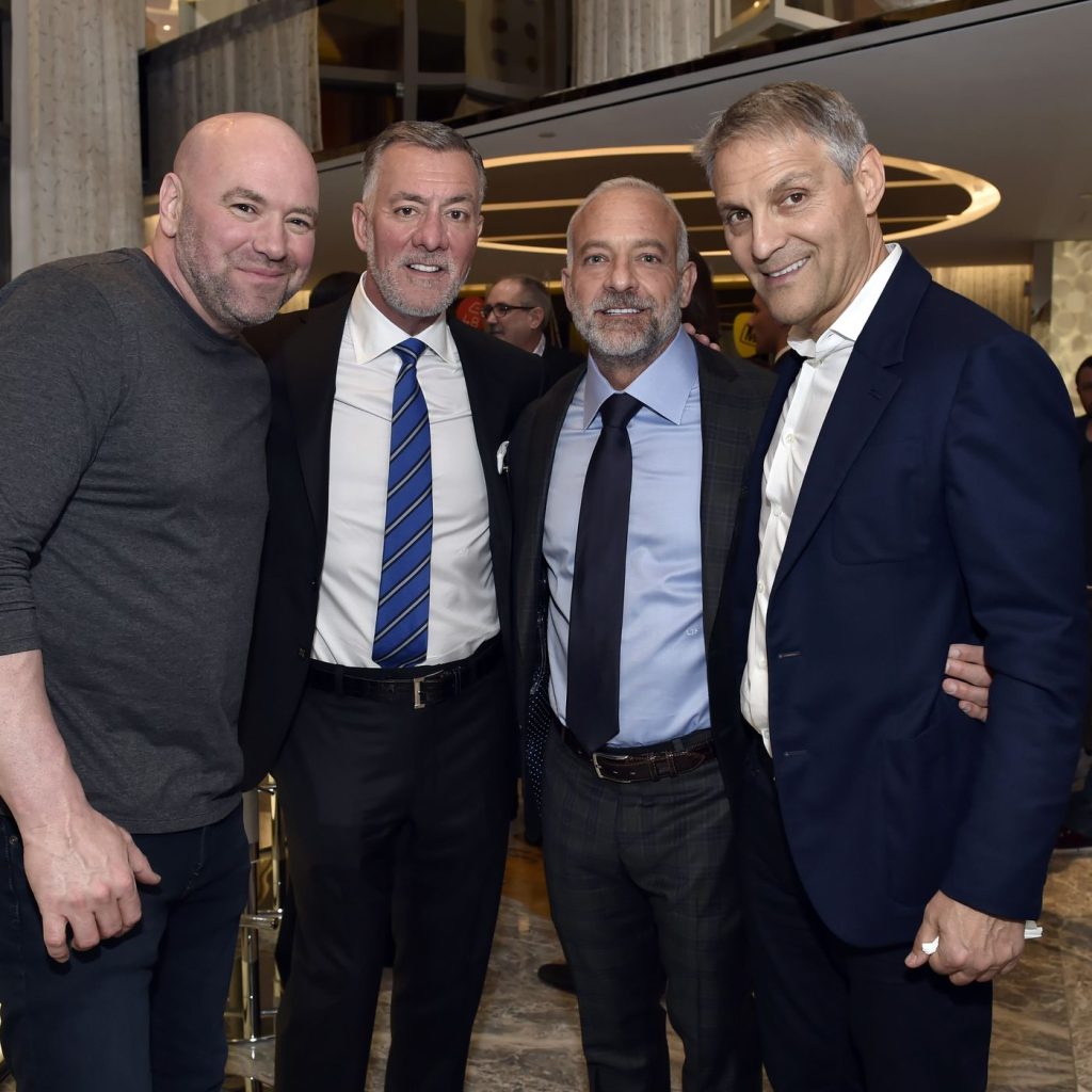 Dana White and Endeavor Holdings Group at the launch of the IPO on Thursday morning. 