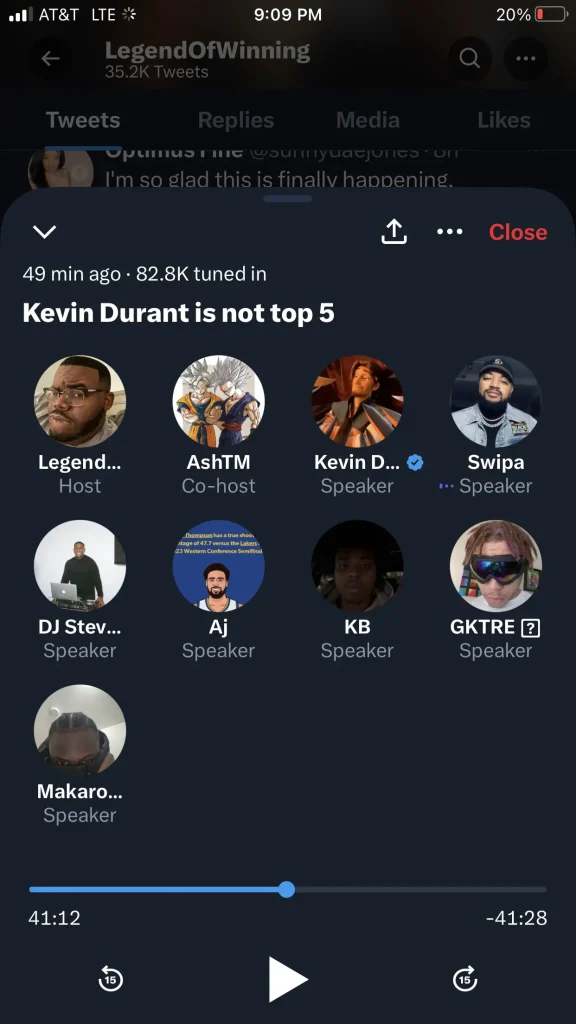 Kevin Durant Twitter Space